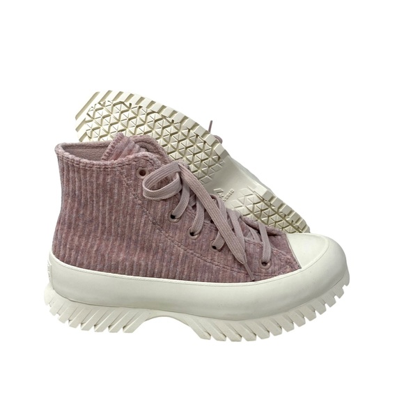 Converse Chuck Taylor Lugged 2.0 High Top Velour Pink Women's Sneakers A03243C - Picture 4 of 7